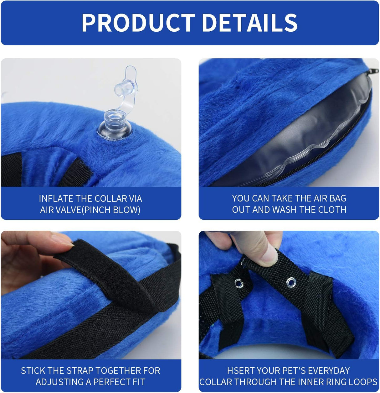 MCHY Adjustable Recovery Collar for Dogs SMALL BLUE