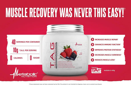 METABOLIC NUTRITION - Metabolic Nutrition TAG Trans Alanyl Glutamine 40 Servicios 400Gr. Fruit Punch - The Red Vitamin MX - Suplementos Alimenticios - {{ shop.shopifyCountryName }}