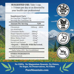 PURE MOUNTAIN BOTANICALS - Pure Mountain Botanicals Blood Sugar Harmony 90 Capsulas - The Red Vitamin MX - Suplementos Alimenticios - {{ shop.shopifyCountryName }}