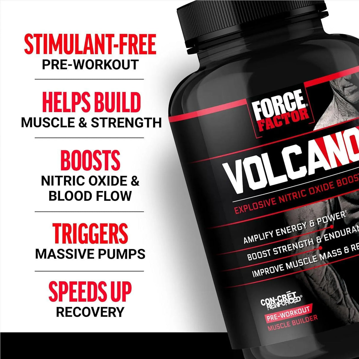 FORCE FACTOR - Force Factor Volcano Pre Workout Nitric Oxide Booster 120 Capsulas - The Red Vitamin MX - Suplementos Alimenticios - {{ shop.shopifyCountryName }}