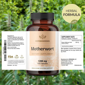 HERBAMAMA - HERBAMAMA Motherwort 1200Mg. 100 Capsulas - The Red Vitamin MX - Suplementos Alimenticios - {{ shop.shopifyCountryName }}