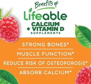 Lifeable Calcium 500Mg. with Vitamin D3 60 Gomitas
