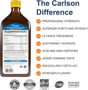 CARLSON - Carlson The Very Finest Fish Oil 1600Mg. Omega-3s 500Ml. - The Red Vitamin MX - Suplementos Alimenticios - {{ shop.shopifyCountryName }}