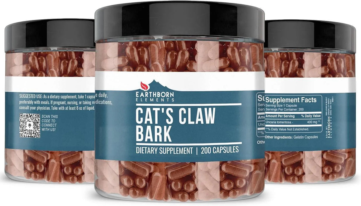 EARTHBORN ELEMENTS - Earthborn Elements Cat's Claw Bark 200 Capsulas - The Red Vitamin MX - Suplementos Alimenticios - {{ shop.shopifyCountryName }}