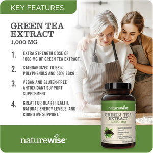 NATUREWISE - NatureWise Green Tea Extract 1000Mg. 120 Capsulas - The Red Vitamin MX - Suplementos Alimenticios - {{ shop.shopifyCountryName }}