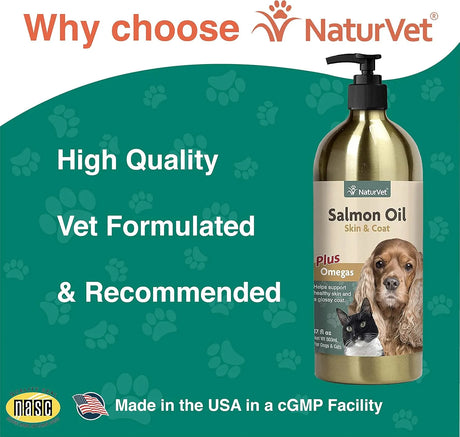 NATURVET - NaturVet Salmon Oil Skin & Coat Plus Omegas 17 Fl.Oz. - The Red Vitamin MX - Aceite De Pescado Para Perros - {{ shop.shopifyCountryName }}