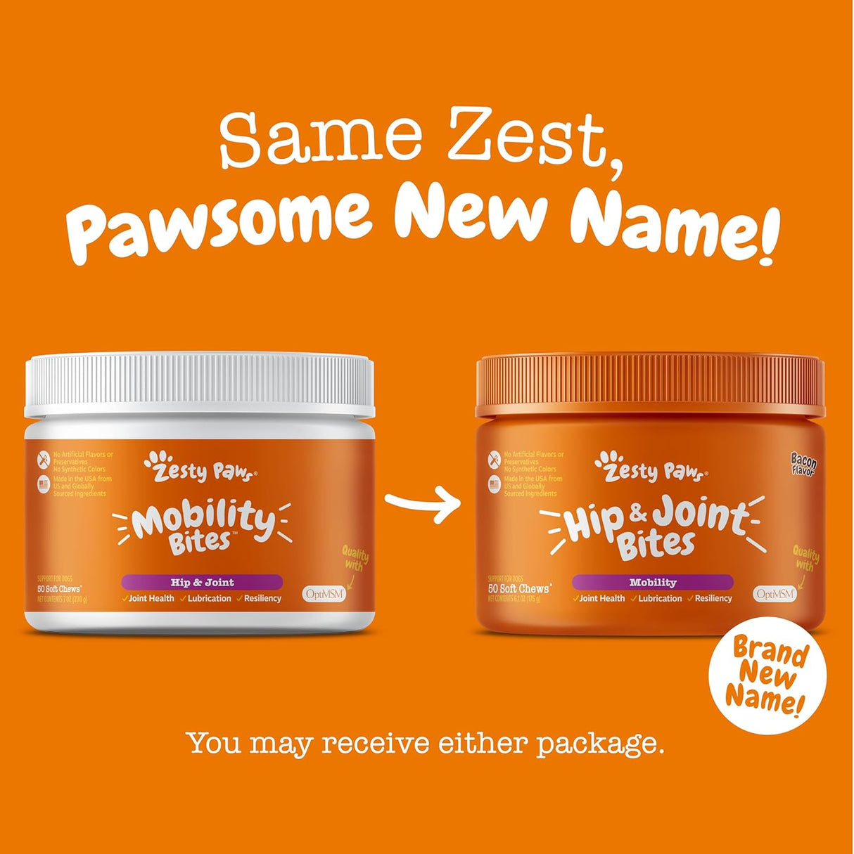 Zesty Paws Hip and Joint for Dogs Bacon 50 Masticables