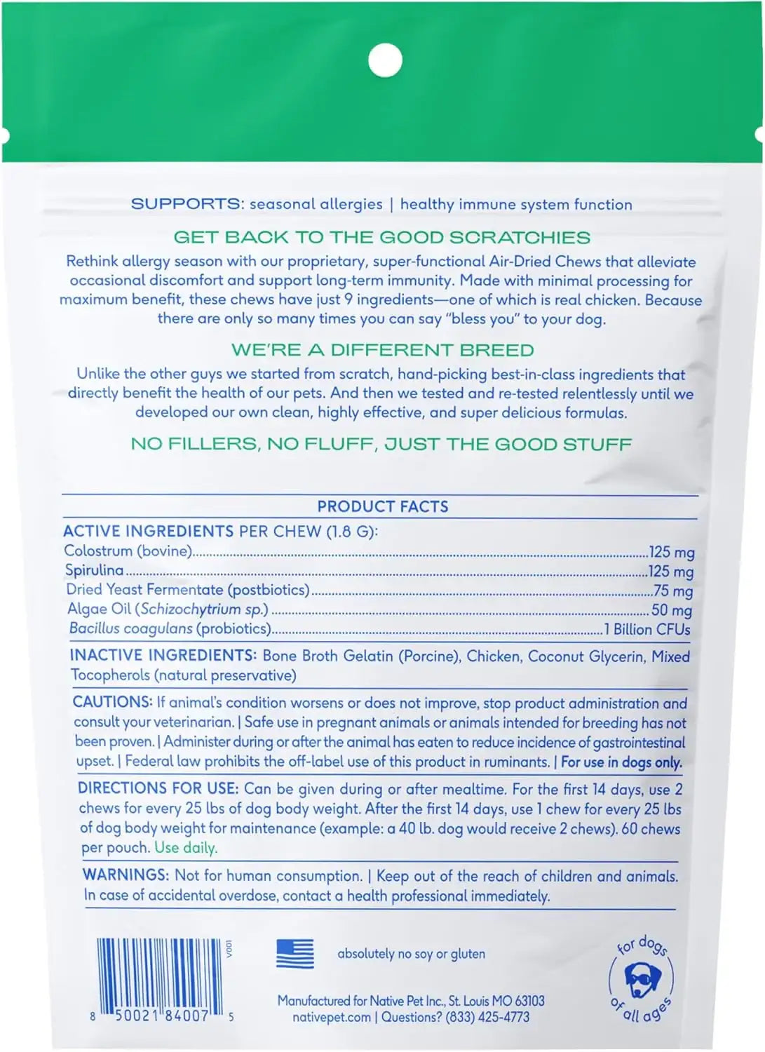 NATIVE PET - Native Pet Dog Allergy Chews 60 Masticables - The Red Vitamin MX - Remedios Para La Picazón De Perros - {{ shop.shopifyCountryName }}