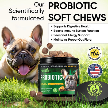 PAWIOUS - Pawious Probiotics for Dogs 120 Masticables - The Red Vitamin MX - Probióticos Para Perros - {{ shop.shopifyCountryName }}