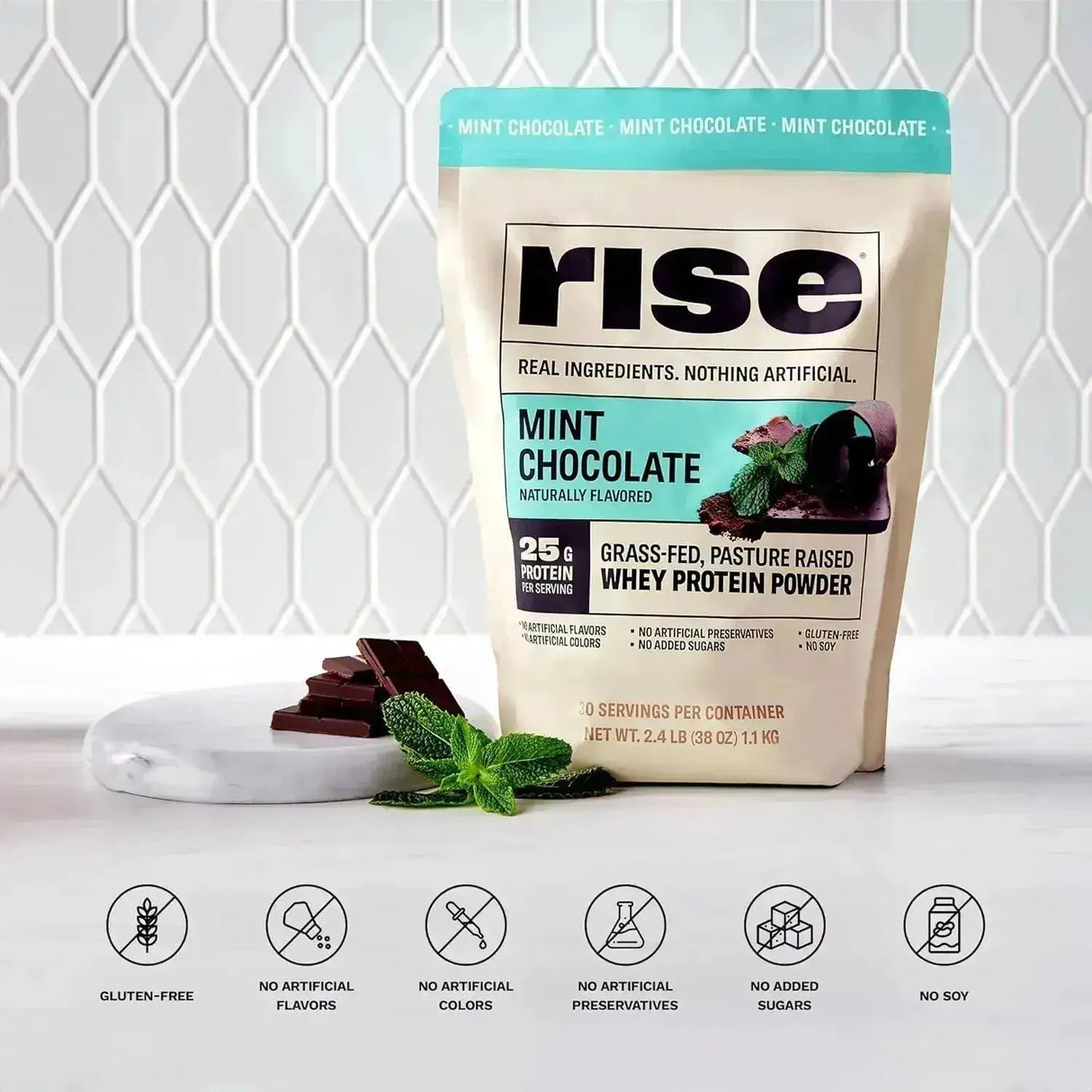 RISE - Rise Whey Protein Powder Grass Fed Mint Chocolate 1.1 Kg. - The Red Vitamin MX - Suplementos Alimenticios - {{ shop.shopifyCountryName }}