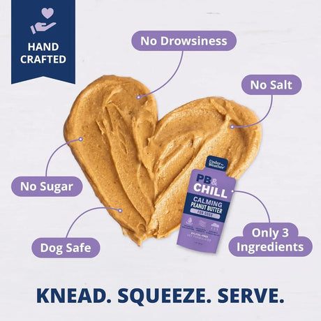 UNDER THE WEATHER - Under the Weather Pet PB & CHILL Dog Peanut Butter Dog Treats 6 Pack - The Red Vitamin MX - Relajantes Para Perros - {{ shop.shopifyCountryName }}