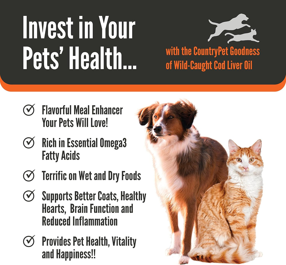 COUNTRYPET NATURALS - CountryPet Naturals Wild Caught Pure Cod Liver Oil 16 Fl.Oz. - The Red Vitamin MX - Aceite De Pescado Para Perros - {{ shop.shopifyCountryName }}