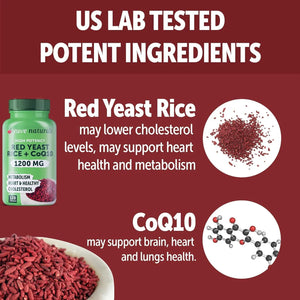 YUVE NATURALS - Yuve Naturals Red Yeast Rice 1200Mg. with CoQ10 120 Capsulas - The Red Vitamin MX - Suplementos Alimenticios - {{ shop.shopifyCountryName }}