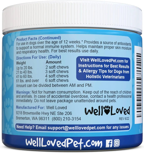 WELL LOVED - Well Loved Dog Allergy Chews 120 Masticables - The Red Vitamin MX - Remedios Para La Picazón De Perros - {{ shop.shopifyCountryName }}
