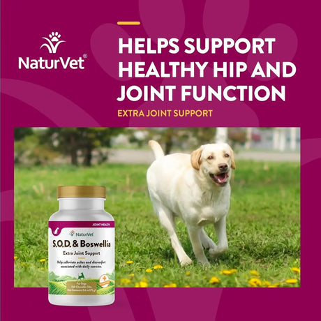 NATURVET - NaturVet S.O.D. & Boswellia Extra Joint Support Dog 150 Tabletas Masticables - The Red Vitamin MX - Cuidado De Cadera Y Articulaciones Para Perros - {{ shop.shopifyCountryName }}