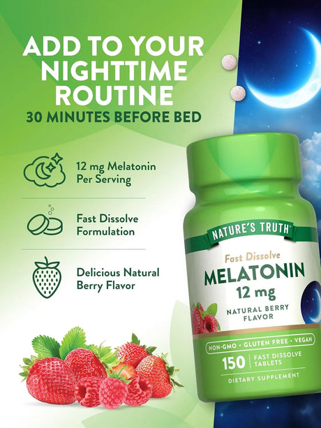 NATURE'S TRUTH - Nature's Truth Melatonin 12Mg. Natural Berry Flavor 150 Tabletas - The Red Vitamin MX - Suplementos Alimenticios - {{ shop.shopifyCountryName }}