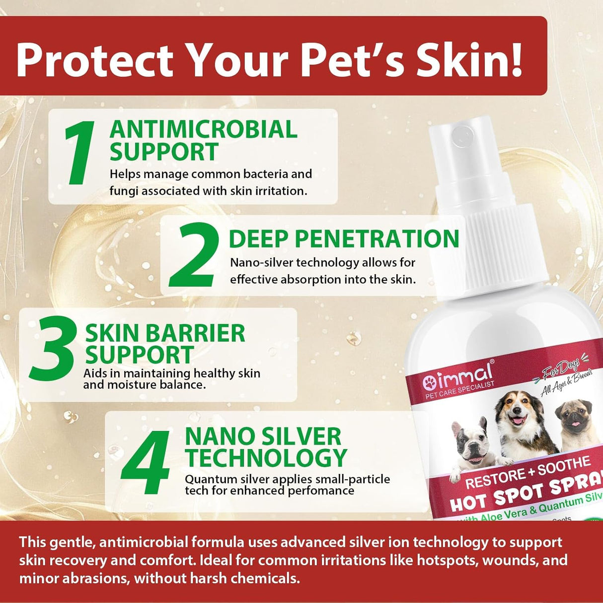 Oimmal Hot Spot Spray Treatment for Dogs 100Ml.