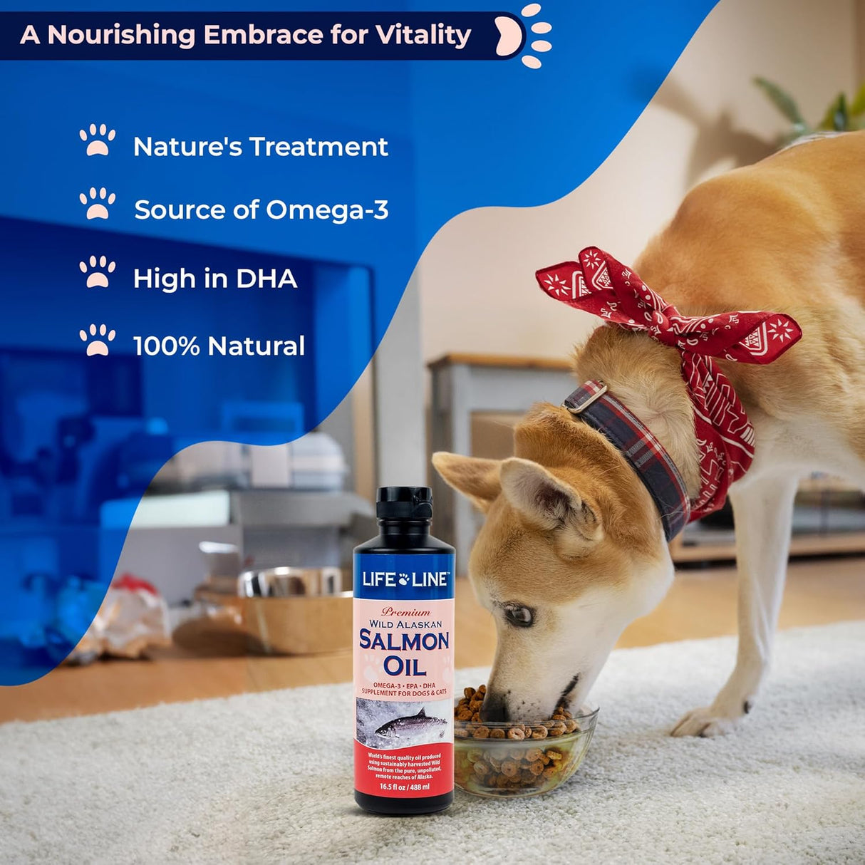 Life Line Pet Nutrition Wild Alaskan Salmon Oil Omega-3 16.5 Fl.Oz.