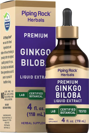 PIPING ROCK - Piping Rock Ginkgo Biloba Liquid Herbal Extract 4 Fl.Oz. - The Red Vitamin MX - Suplementos Alimenticios - {{ shop.shopifyCountryName }}