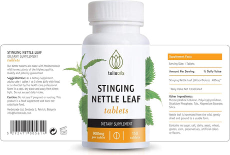 Teliaoils Stinging Nettle Leaf 900Mg. 150 Tabletas