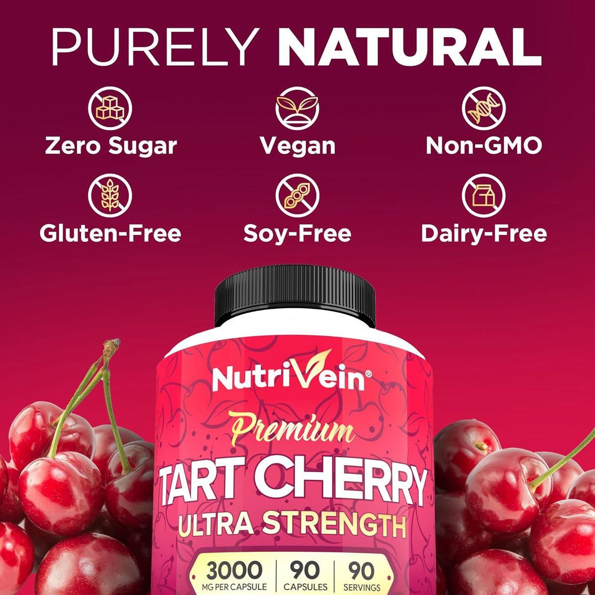 Nutrivein Tart Cherry 3000Mg. 90 Capsulas