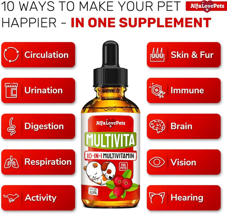 ALFA LOVE PETS - Alfa Love Pets iquid Multivitamin for Dogs 2 Fl.Oz. - The Red Vitamin MX - Multivitamínicos Para Perros - {{ shop.shopifyCountryName }}