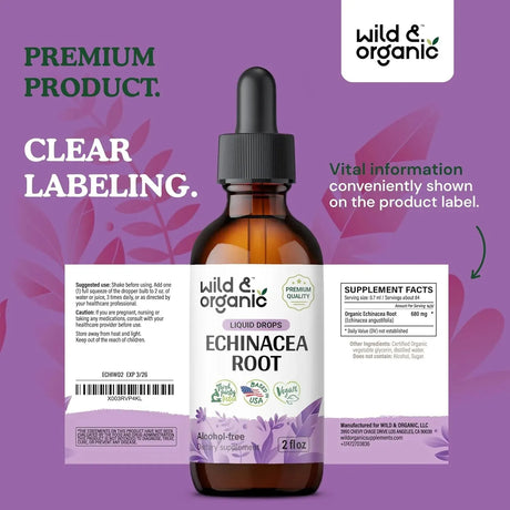WILD & ORGANIC - Wild & Organic Echinacea Drops 2 Fl.Oz. - The Red Vitamin MX - Suplementos Alimenticios - {{ shop.shopifyCountryName }}