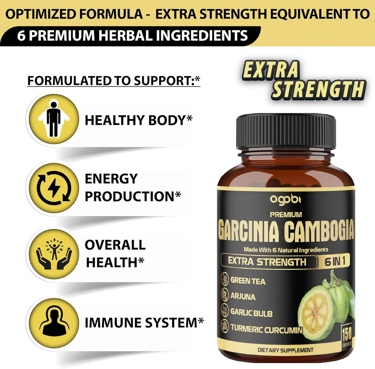 AGOBI - agobi Garcinia Cambogia Extract 8550Mg. 150 Capsulas - The Red Vitamin MX - Suplementos Alimenticios - {{ shop.shopifyCountryName }}