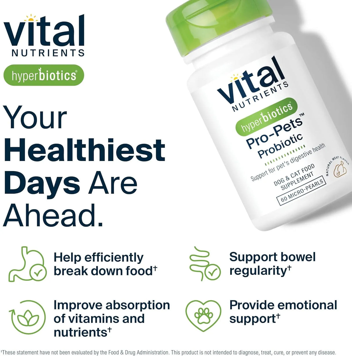 VITAL NUTRIENTS - Vital Nutrients Pro Pets Probiotics for Dogs and Cats 60 Tabletas - The Red Vitamin MX - Probióticos Para Perros - {{ shop.shopifyCountryName }}