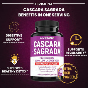 CIVIMUNA - CIVIMUNA Cascara Sagrada Bark 6550Mg. 60 Capsulas 2 Pack - The Red Vitamin MX - Suplementos Alimenticios - {{ shop.shopifyCountryName }}