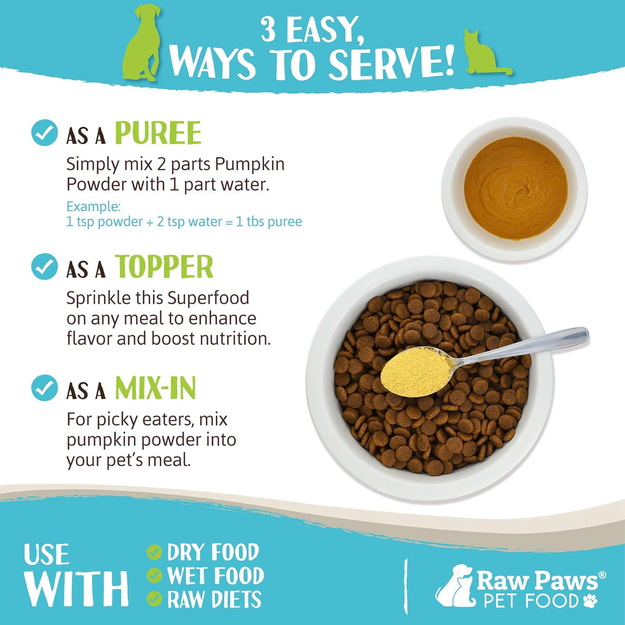 Raw Paws Organic Pumpkin Powder for Dogs & Cats 226Gr.