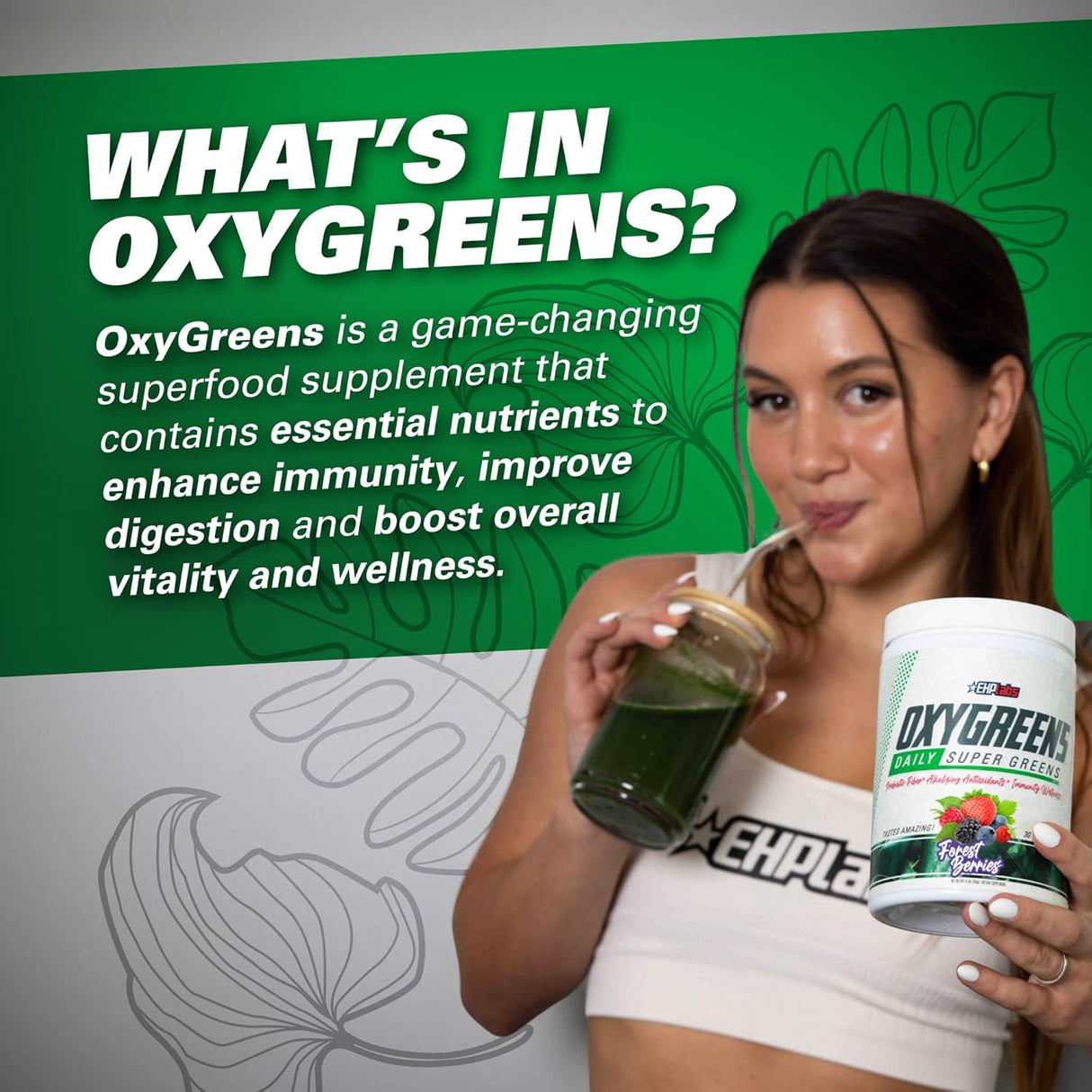 EHP Labs OxyGreens Super Greens Powder 30 Servicios Forest Berries 231Gr.