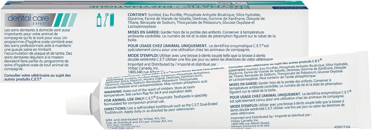 VIRBAC - Virbac CET Enzymatic Toothpaste Pet Dental Care Poultry Flavor 2.5 Oz. - The Red Vitamin MX - Cuidado Dental Para Perros - {{ shop.shopifyCountryName }}