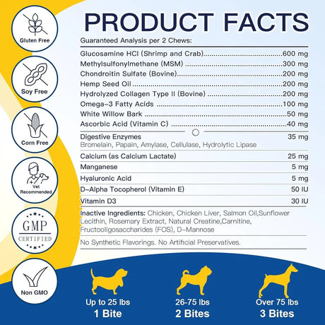 SHINEPAWS - SHINEPAWS Glucosamine for Dogs 120 Masticables - The Red Vitamin MX - Cuidado De Cadera Y Articulaciones Para Perros - {{ shop.shopifyCountryName }}