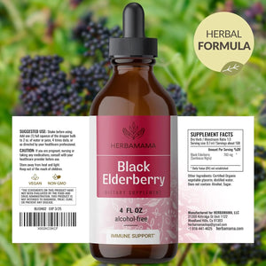 HERBAMAMA - HERBAMAMA Elderberry Tincture 4 Fl.Oz. - The Red Vitamin MX - Suplementos Alimenticios - {{ shop.shopifyCountryName }}