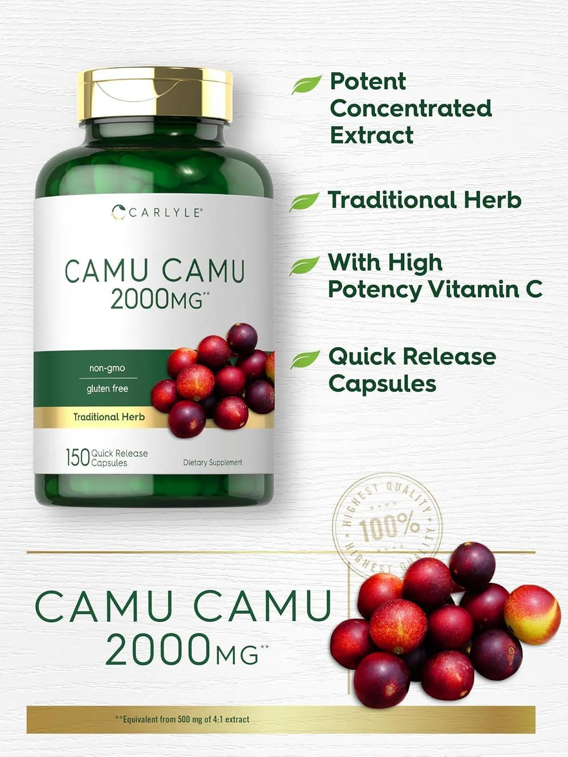 CARLYLE - Carlyle Camu Camu 2000Mg. 150 Capsulas - The Red Vitamin MX - Suplementos Alimenticios - {{ shop.shopifyCountryName }}