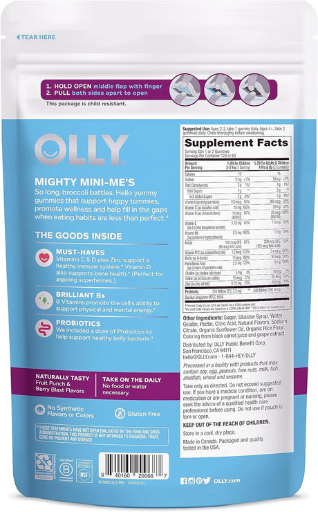 OLLY Kid's Multivitamin + Probiotic Gummy 120 Gomitas
