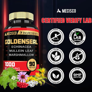 MECISCO - Mecisco Goldenseal Root with Echinacea, Mullein Leaf, Plantain & More 90 Capsulas - The Red Vitamin MX - Suplementos Alimenticios - {{ shop.shopifyCountryName }}