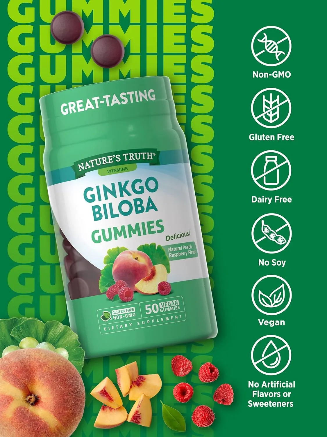 NATURE'S TRUTH - Nature's Truth Ginkgo Biloba Gummies 50 Gomitas - The Red Vitamin MX - Suplementos Alimenticios - {{ shop.shopifyCountryName }}