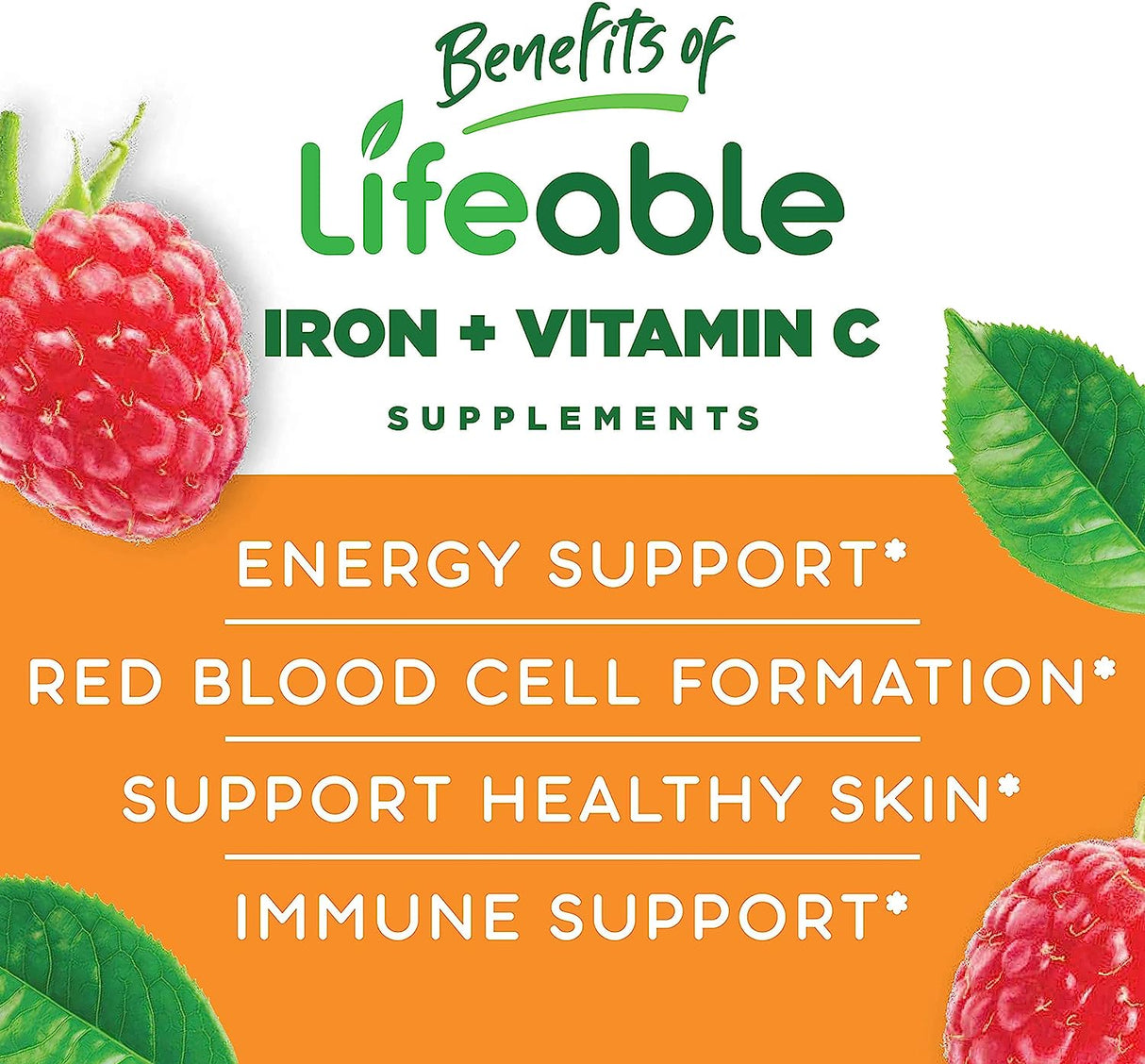 Lifeable Iron Gummies with Vitamin C 20Mg. 90 Gomitas - The Red Vitamin MX - Suplementos Alimenticios - LIFEABLE