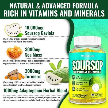 WESIGUK - Wesiguk Soursop Graviola Gummies 10,000Mg. 60 Gomitas - The Red Vitamin MX - Suplementos Alimenticios - {{ shop.shopifyCountryName }}
