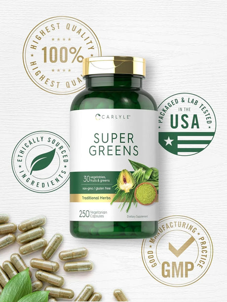 CARLYLE - Carlyle Super Greens 250 Capsulas - The Red Vitamin MX - Suplementos Alimenticios - {{ shop.shopifyCountryName }}