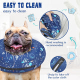Toptakeit Elevated Inflatable Dog Collar NAVY SMALL