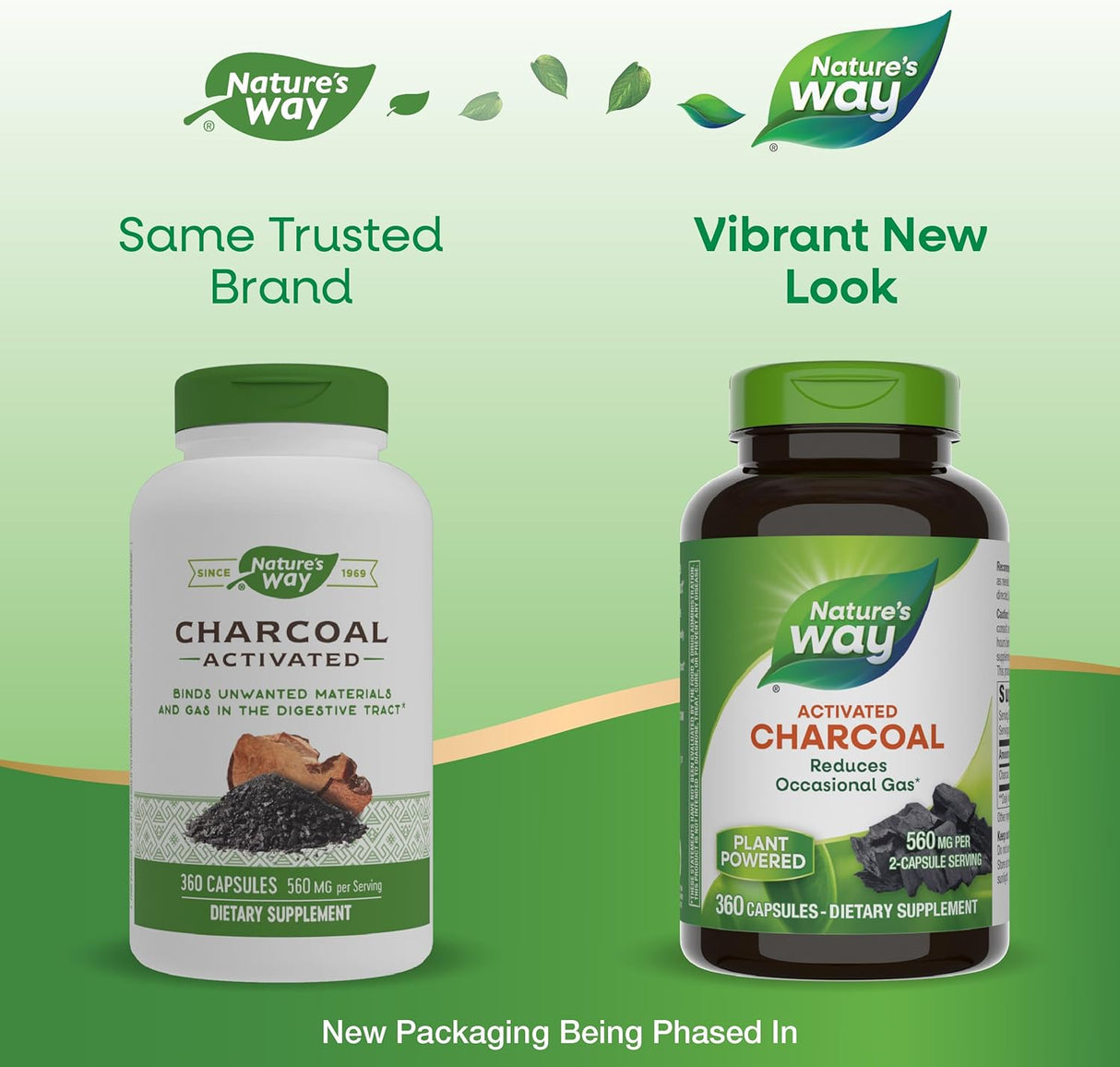 Nature's Way Activated Charcoal 560Mg. 360 Capsulas