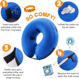 BENCMATE Inflatable Dog Cone Collar Alternative LARGE PLUS Blue