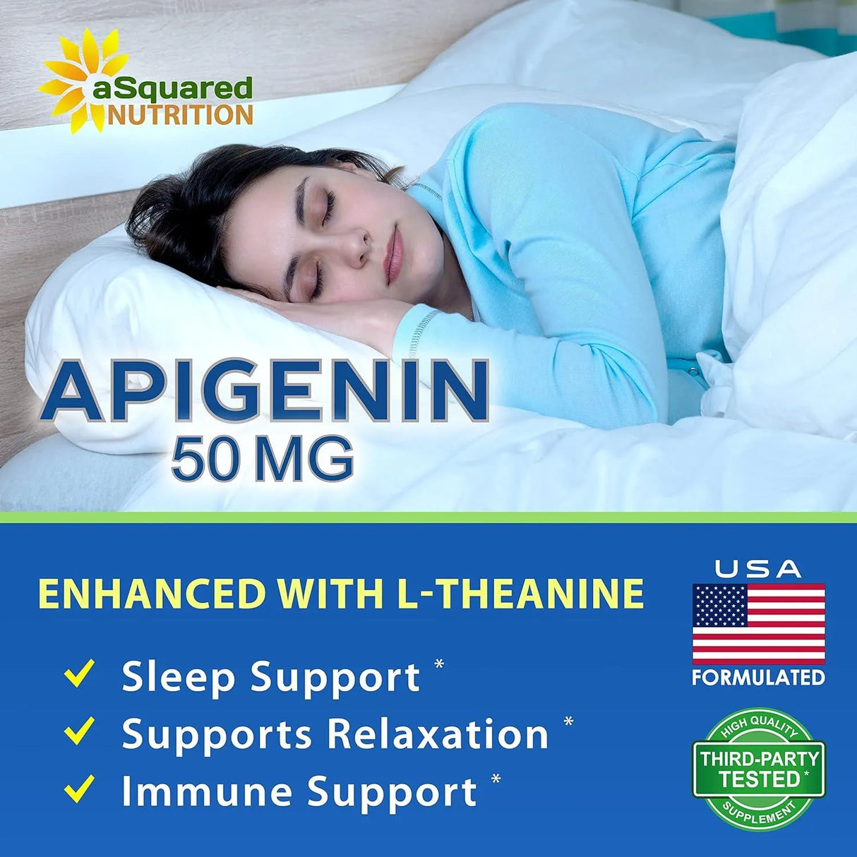 ASQUARED NUTRITION - aSquared Nutrition Apigenin 50Mg. & L-Theanine 200Mg. 120 Capsulas - The Red Vitamin MX - Suplementos Alimenticios - {{ shop.shopifyCountryName }}