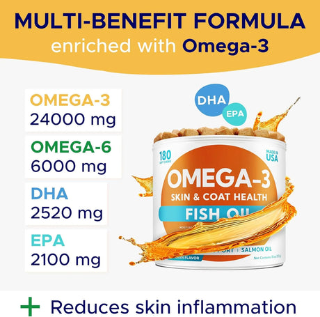 GOODGROWLIES - GOODGROWLIES Omega 3 Fish Oil for Dogs Chicken Flavor 180 Masticables - The Red Vitamin MX - Aceite De Pescado Para Perros - {{ shop.shopifyCountryName }}