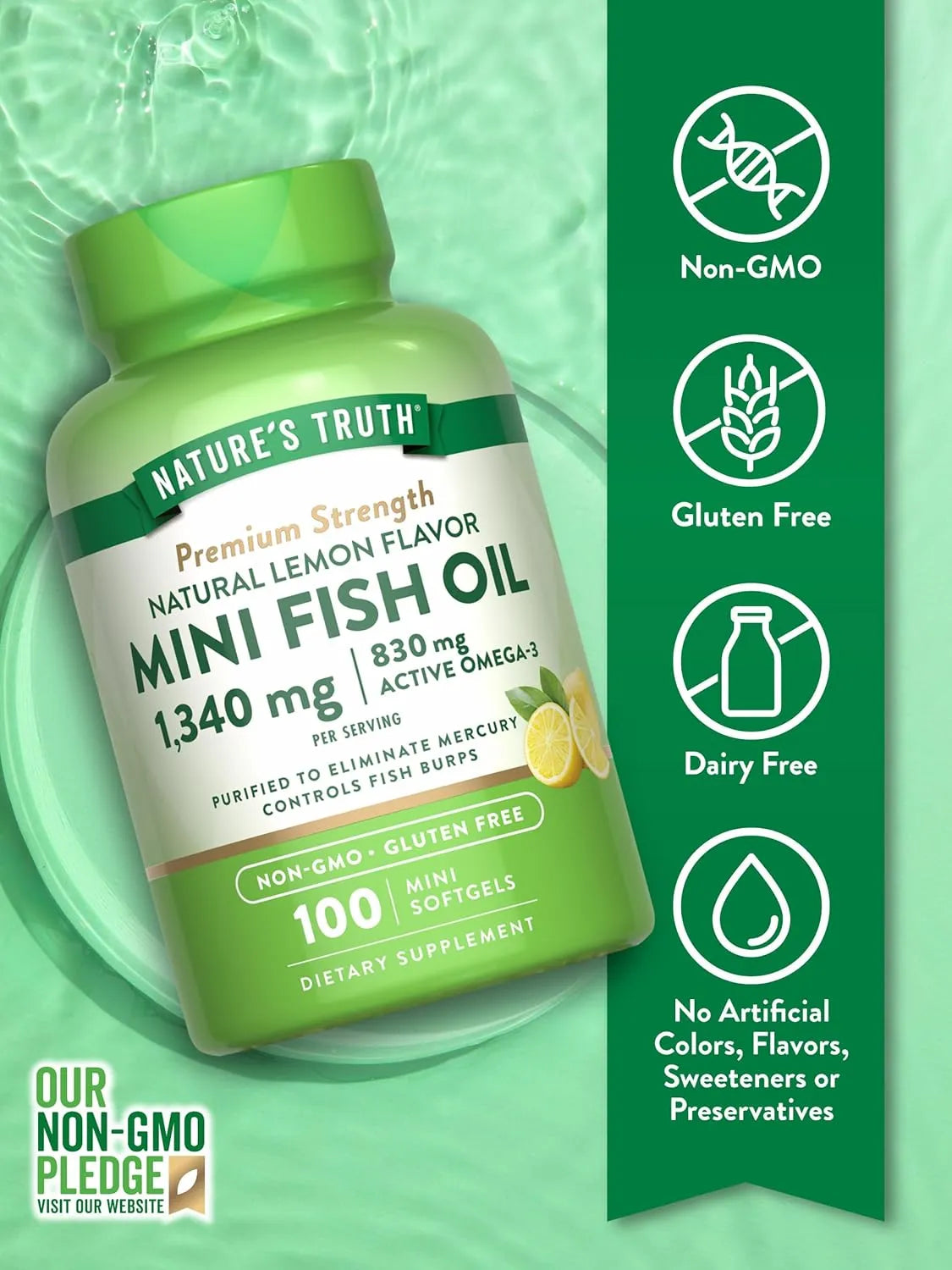 NATURE'S TRUTH - Nature's Truth Mini Fish Oil Omega 3 1340Mg. 100 Capsulas Blandas - The Red Vitamin MX - Suplementos Alimenticios - {{ shop.shopifyCountryName }}