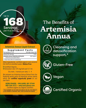 HERB PHARM - Herb Pharm Certified Organic Artemisia Annua Liquid Extract 4 Fl.Oz. - The Red Vitamin MX - Suplementos Alimenticios - {{ shop.shopifyCountryName }}