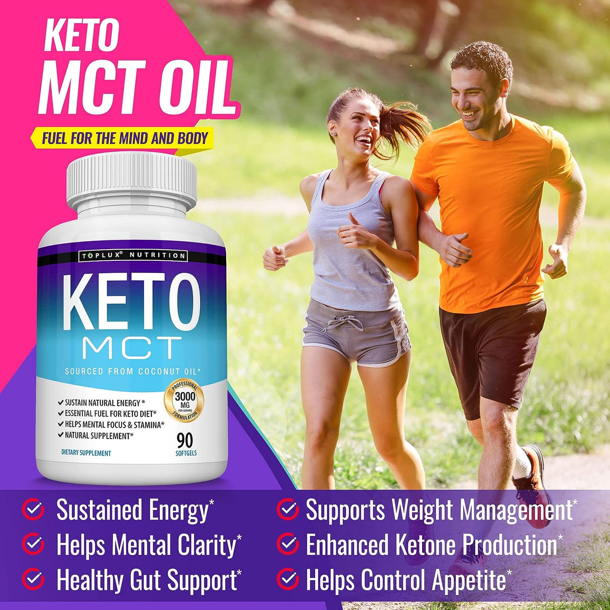 Toplux Keto MCT Oil Capsules 3000Mg. 90 Capsulas Blandas - The Red Vitamin MX - Suplementos Alimenticios - TOPLUX